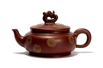 鲍廷博制全手洒金圣鼓壶