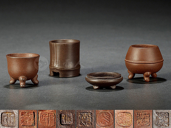 裴石民制紫砂花盆