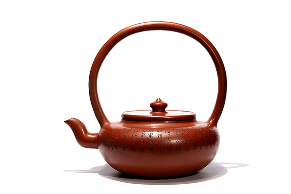 谭泉海满刻查六君制旭茂大提梁紫砂壶