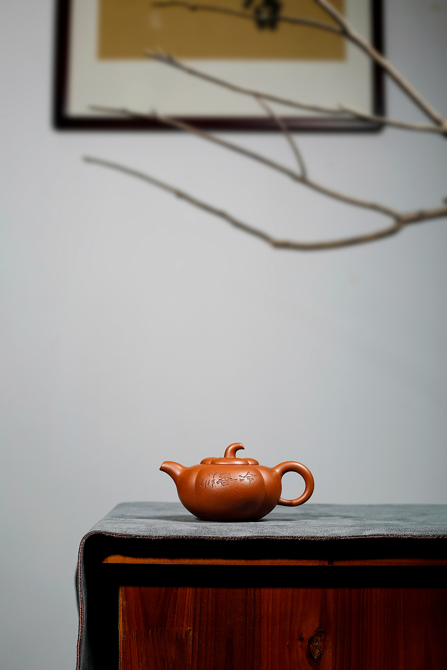 名家姚志泉作品《全手海棠壶(鲍仲梅书铭)》