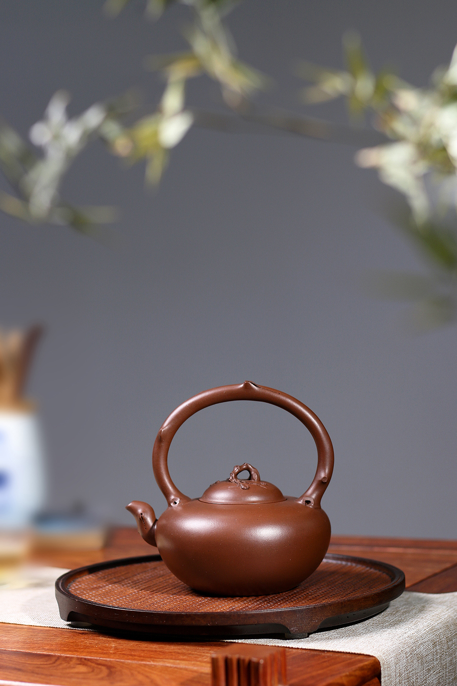 名家葛明仙作品《全手梅花提梁》