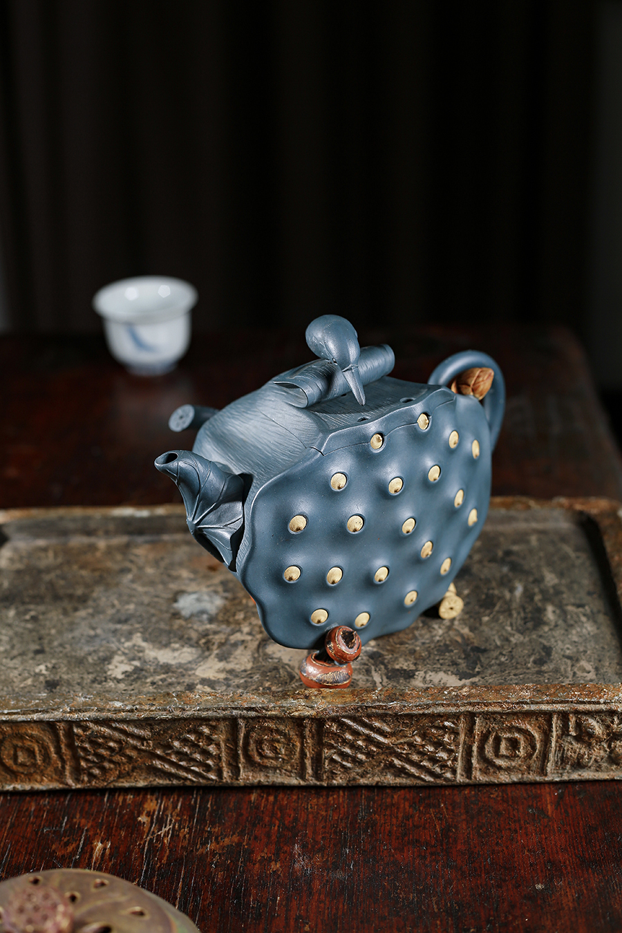 名家张静作品《翠鸟莲蓬》