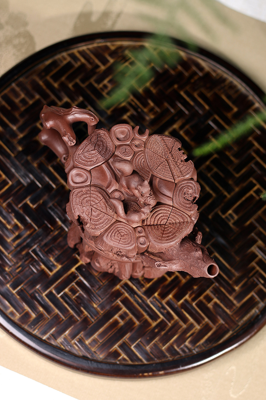 顾道荣制束柴三友壶