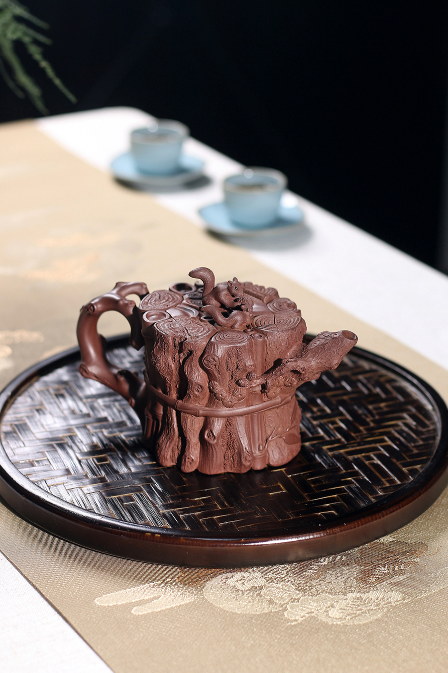 顾道荣制束柴三友壶