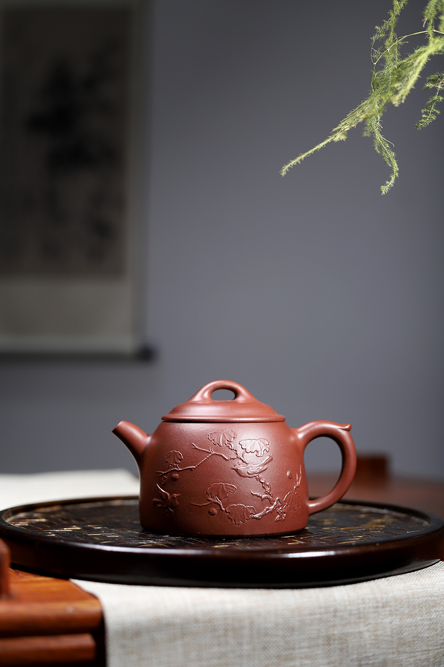 叶永君制两只黄鹂紫砂壶