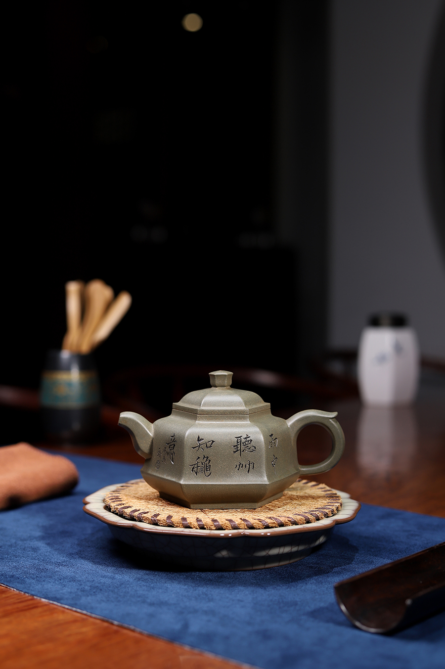 庄玉林制合泉壶(夫人合制·钱一清书铭)