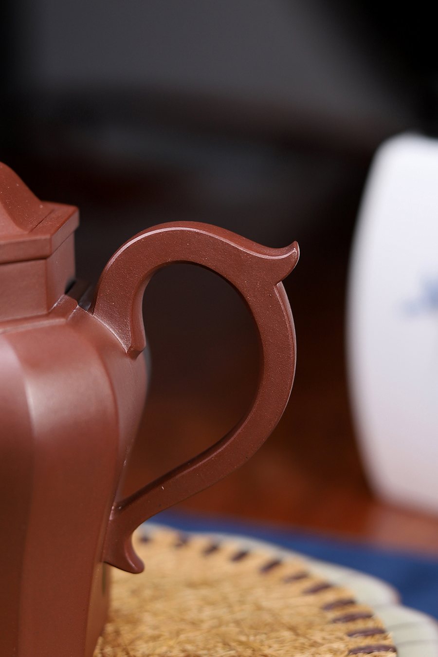 庄玉林制四方侧角壶(与夫人合制)