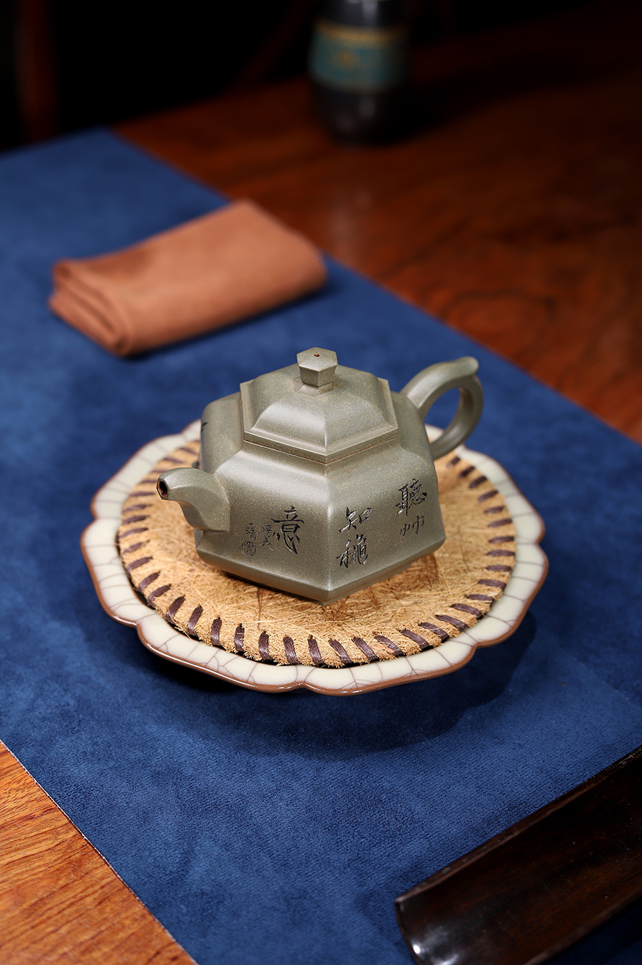 庄玉林制合泉壶(夫人合制·钱一清书铭)