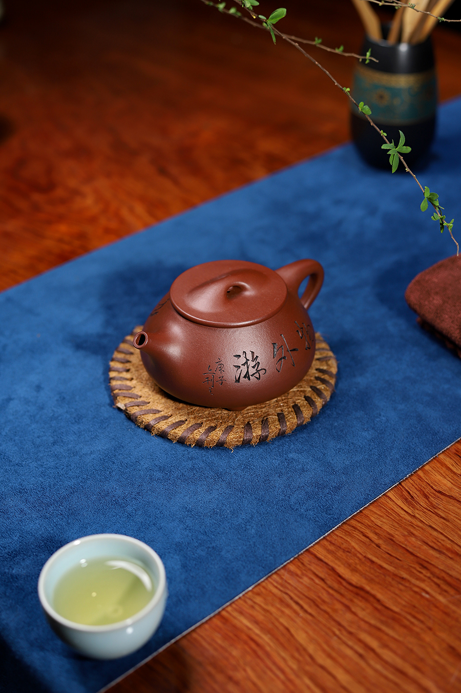 恽志培全手工制石瓢壶