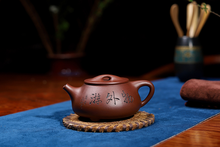 恽志培全手工制石瓢壶