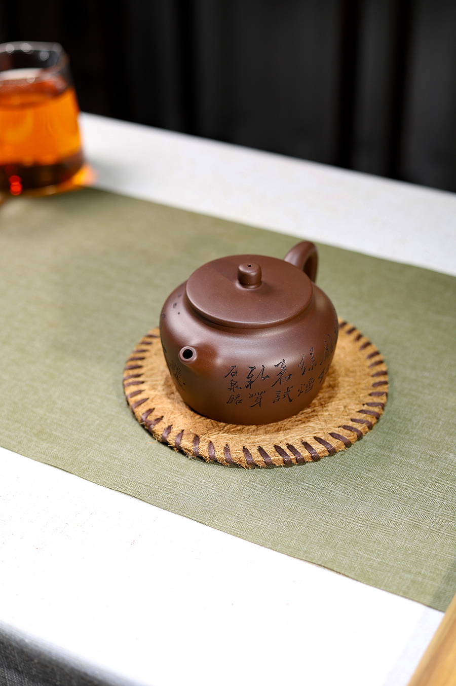 葛韬制全手桑扁壶(谭泉海铭)