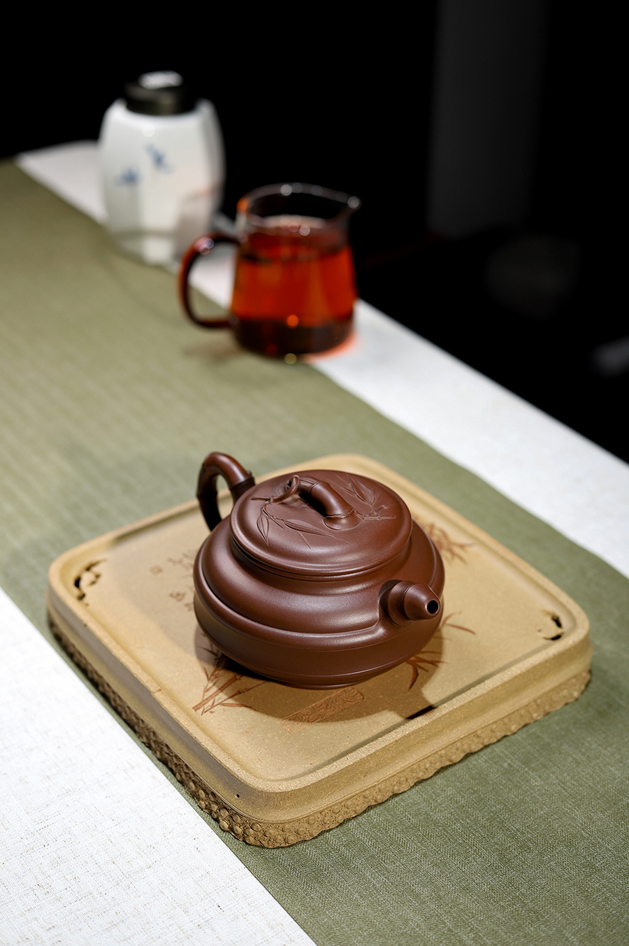 李碧芳制双线竹鼓壶