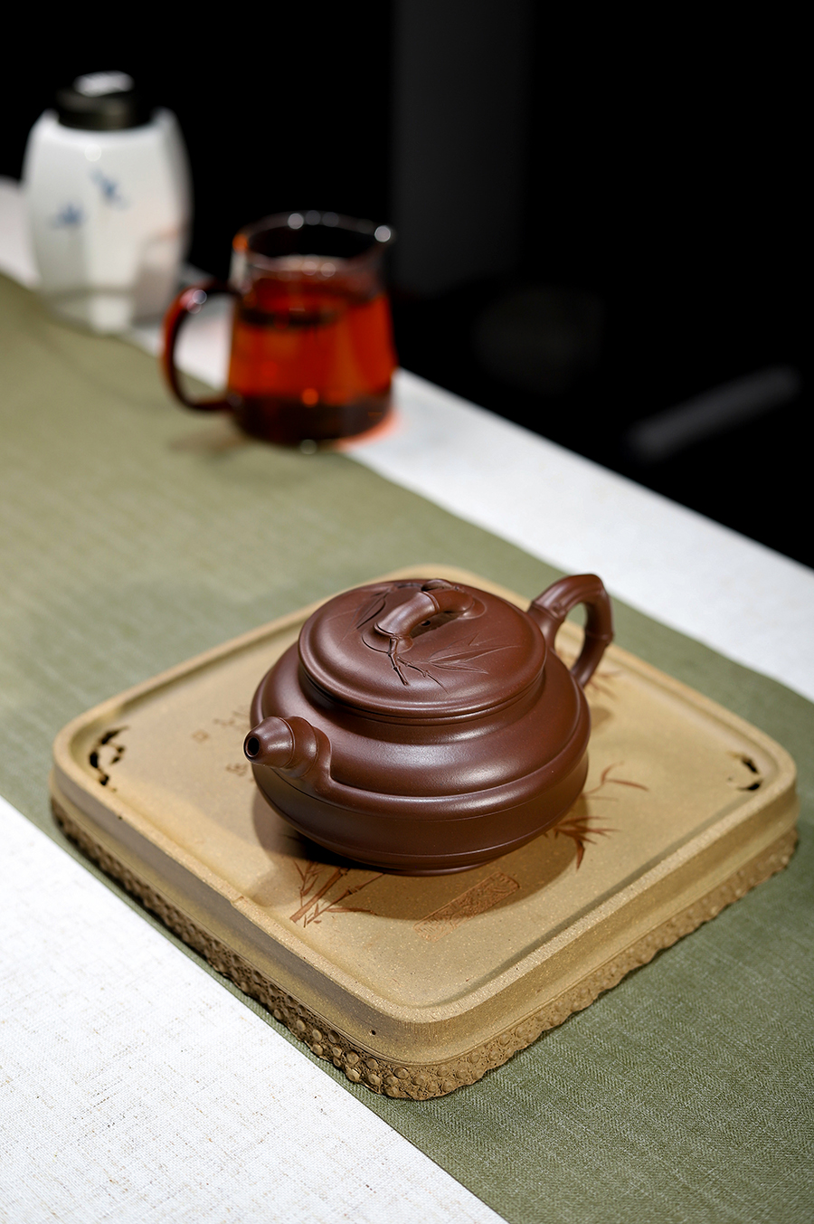 李碧芳制双线竹鼓壶