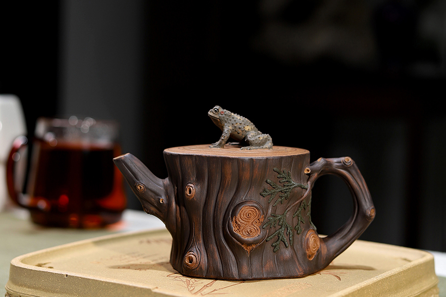 蒋蓉制柏寿桩壶