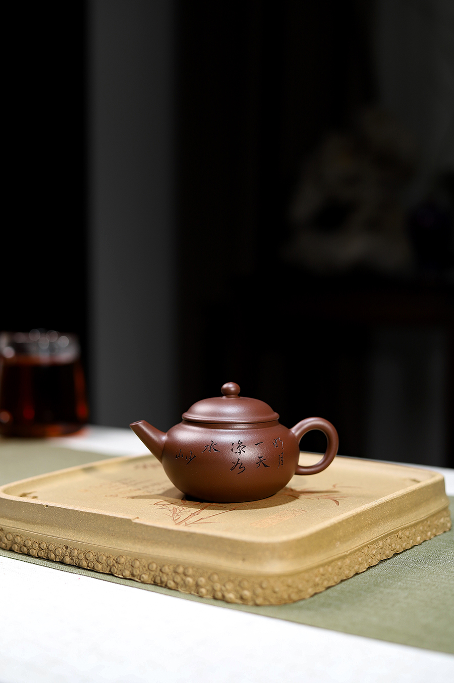 江建翔制全手少山壶(顾跃鸣刻)