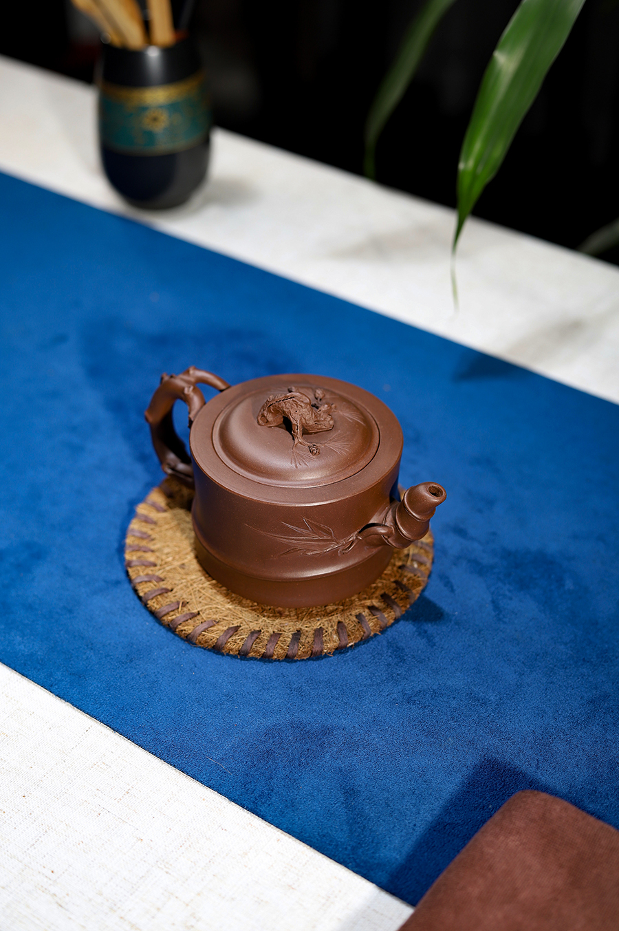 潘小忠制竹段三友壶