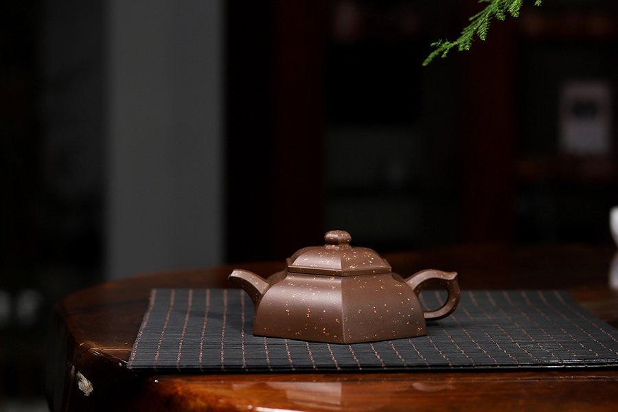 庄玉林制铺砂六方壶