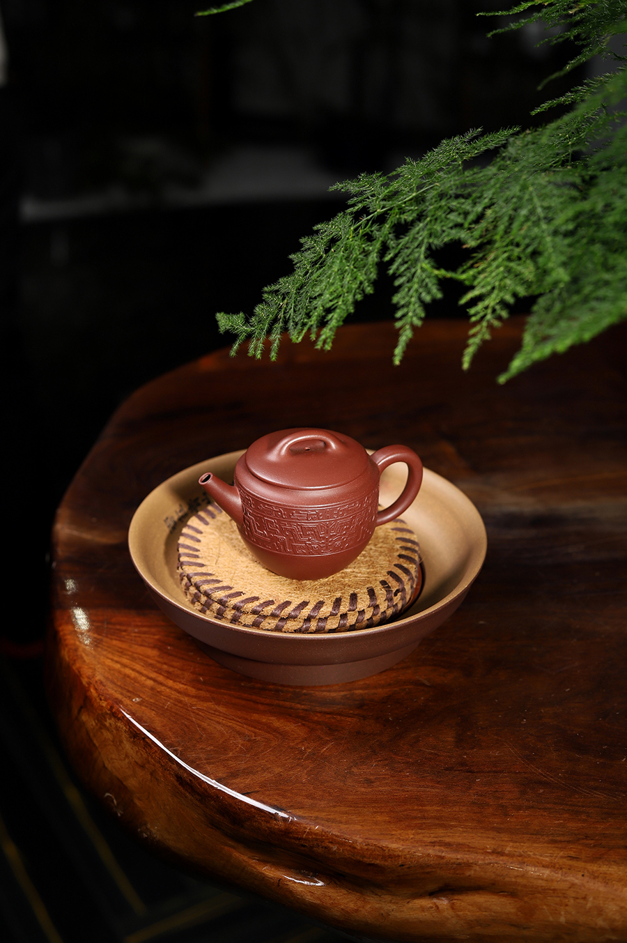 叶永君制饕餮赋紫砂壶