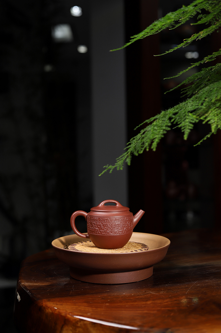 叶永君制饕餮赋紫砂壶