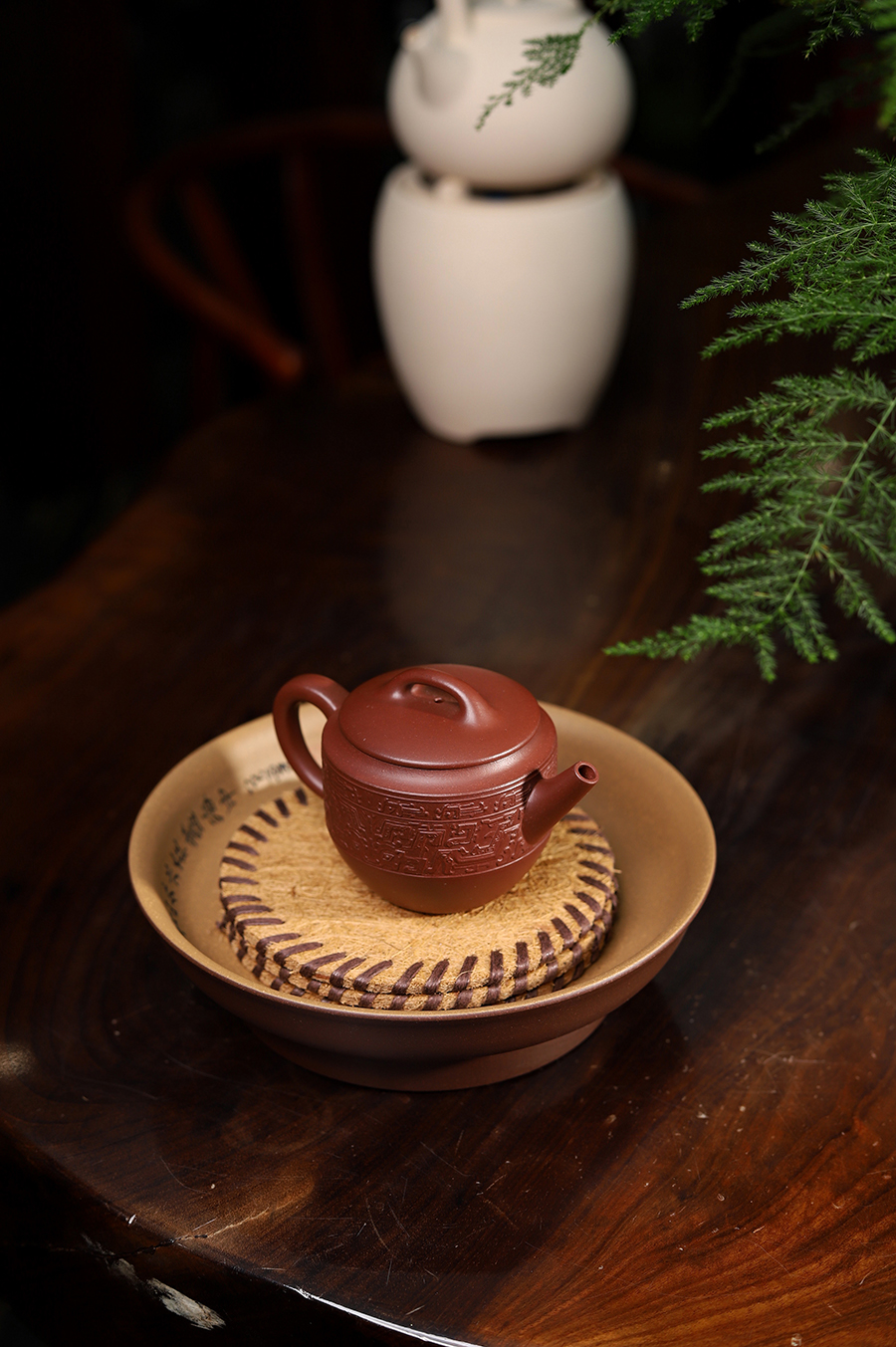 叶永君制饕餮赋紫砂壶