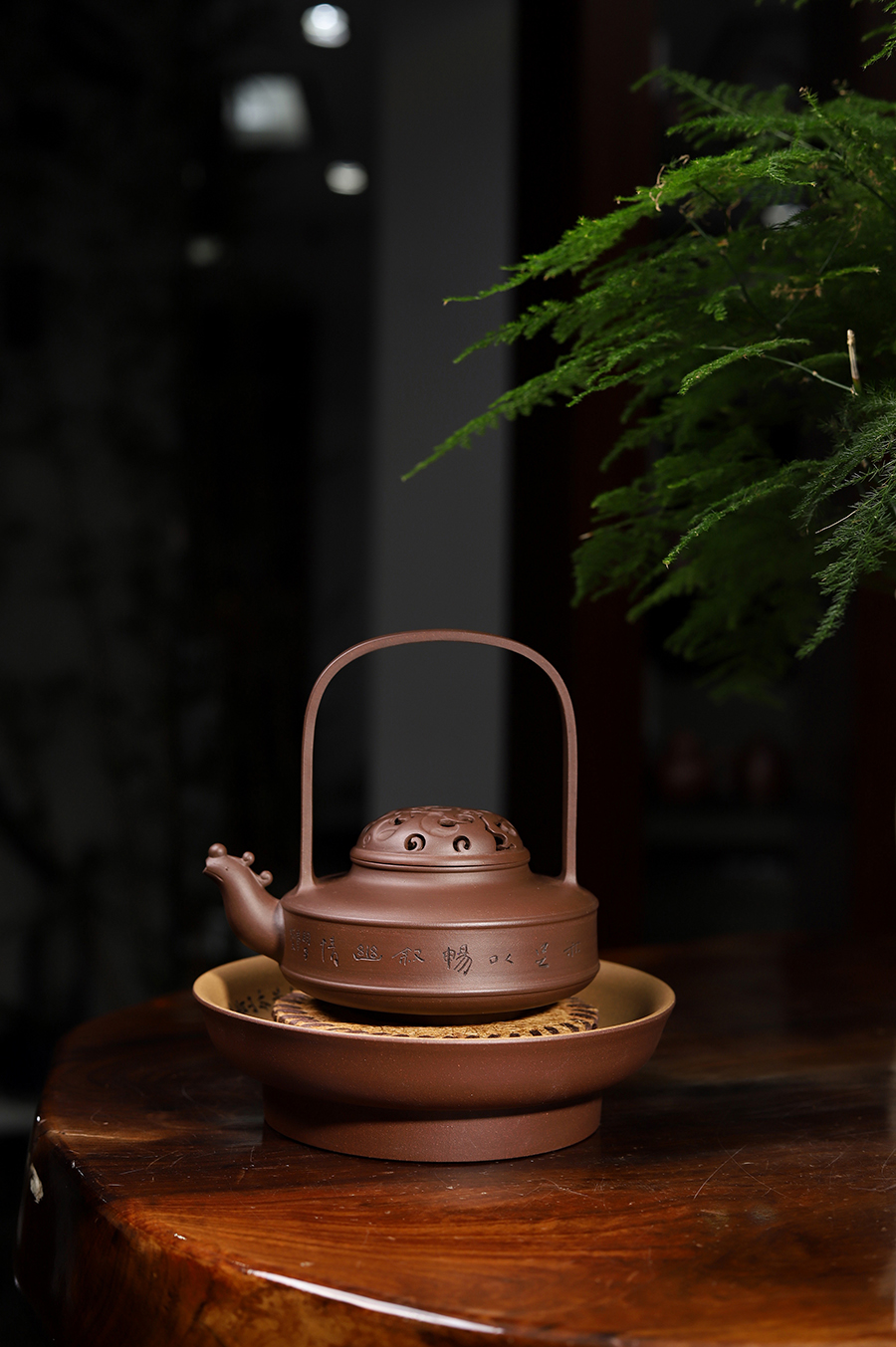 鲍峰岩制鸣提壶(章炳文书·毛国强铭)