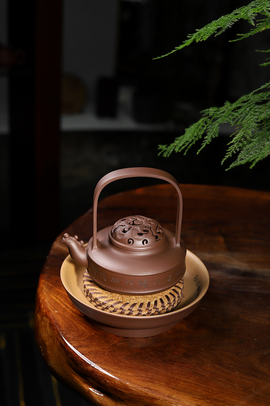 鲍峰岩制鸣提壶(章炳文书·毛国强铭)