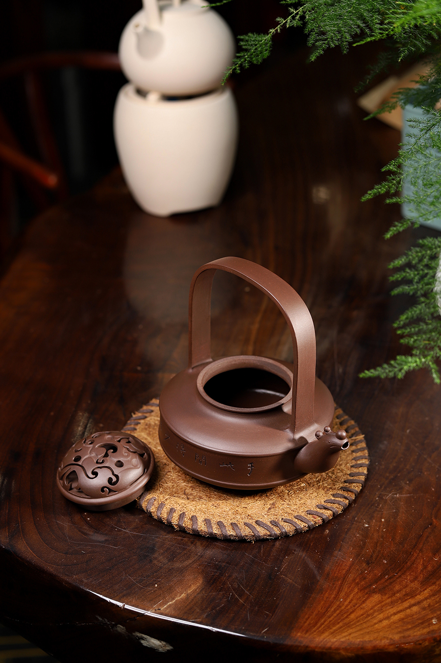 鲍峰岩制鸣提壶(章炳文书·毛国强铭)