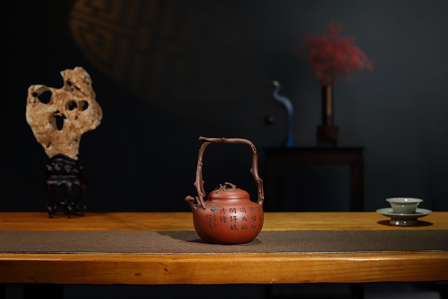 范洪泉全手工制东坡提梁壶(毛国强书铭)