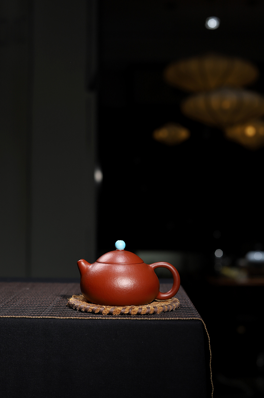 陈岩制全手文旦(绿松石钮)壶