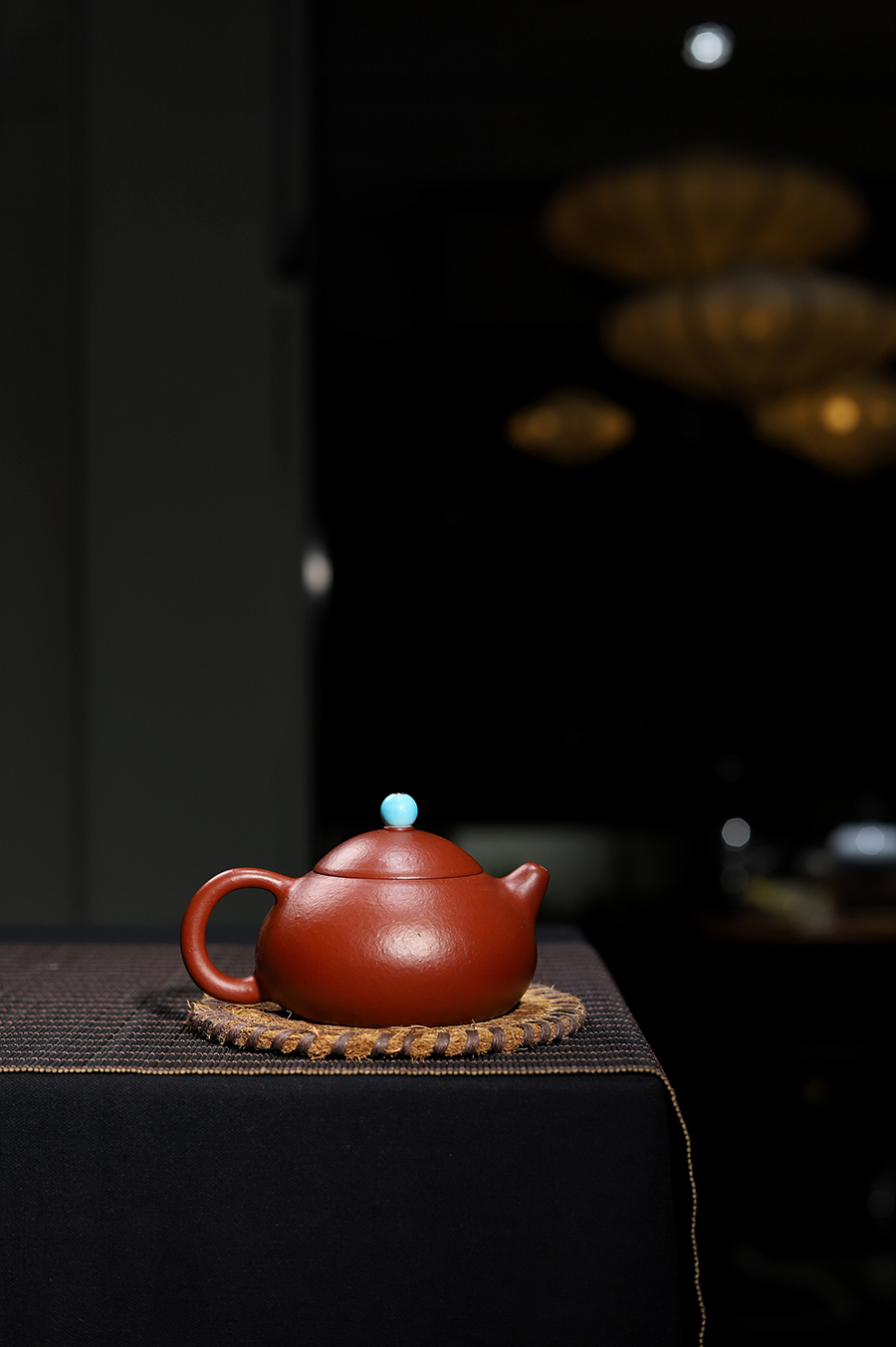 陈岩制全手文旦(绿松石钮)壶