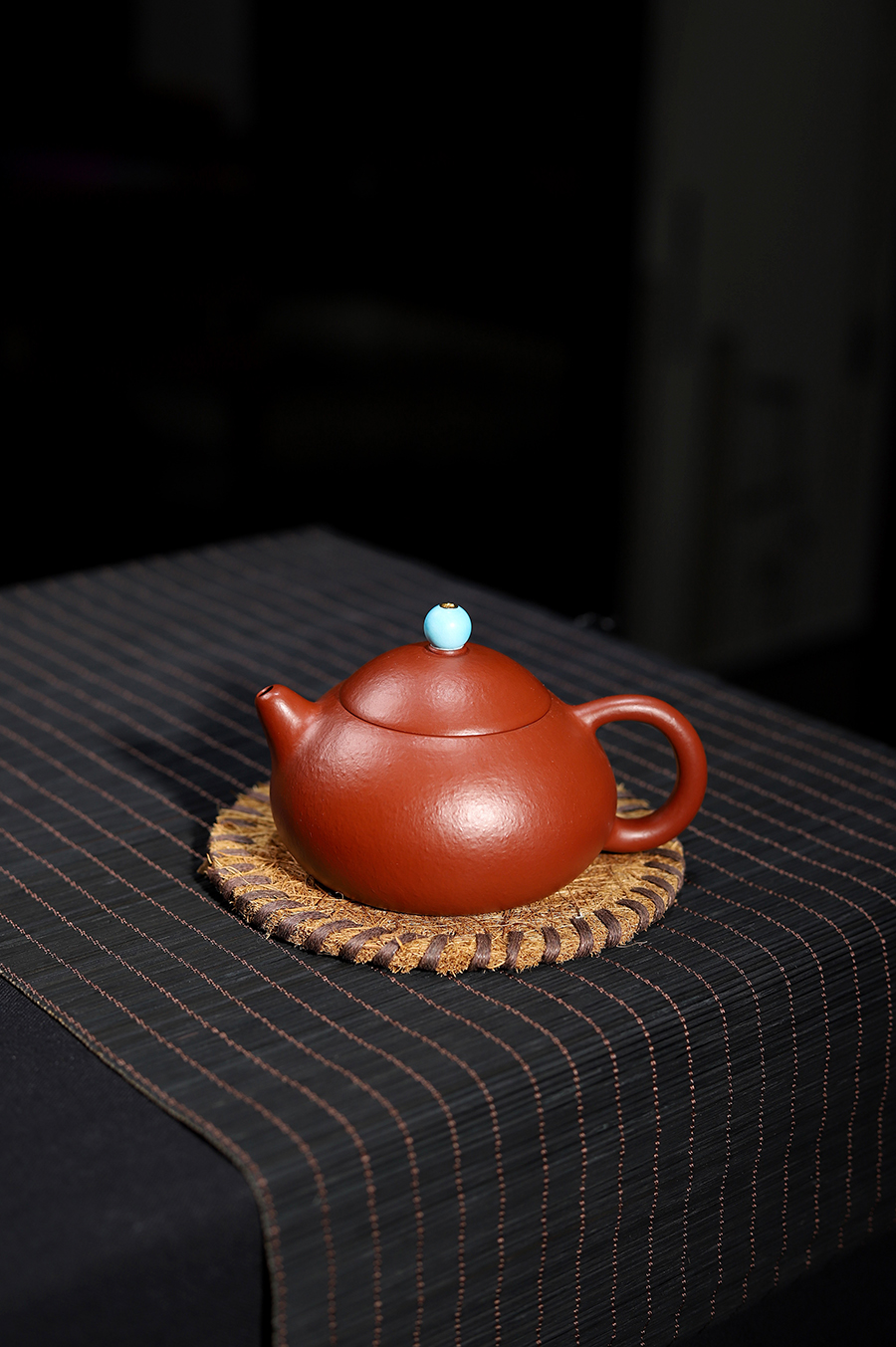 陈岩制全手文旦(绿松石钮)壶