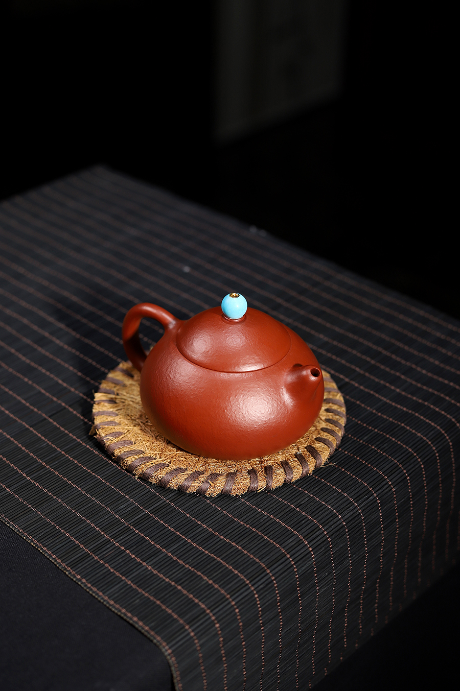 陈岩制全手文旦(绿松石钮)壶