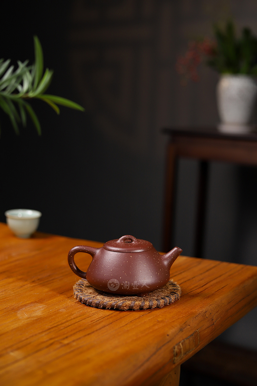 恽志培制全手石瓢壶(点砂)