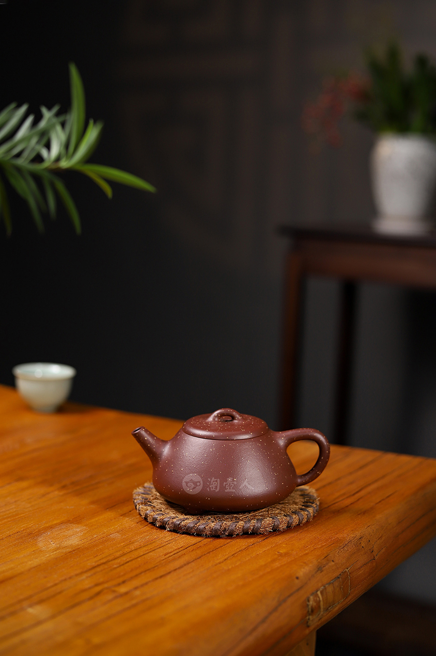 恽志培制全手石瓢壶(点砂)