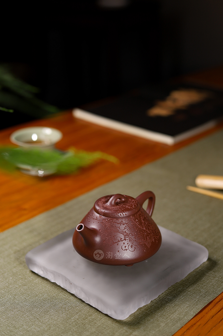 朱俊杰全手工制子冶石瓢壶(梅)