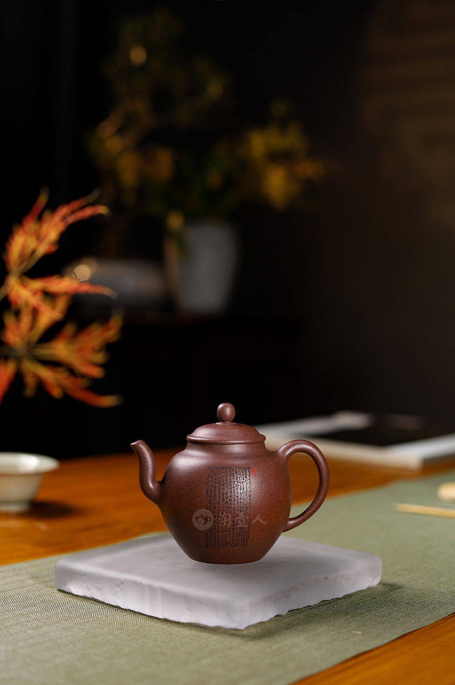 鲍健全手工制高灯壶(许文君精刻)