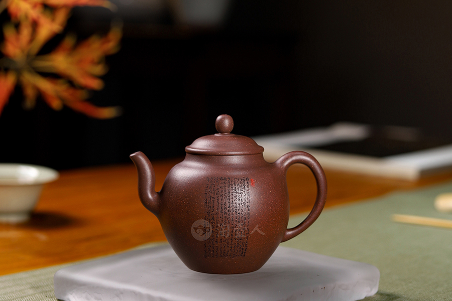 鲍健全手工制高灯壶(许文君精刻)