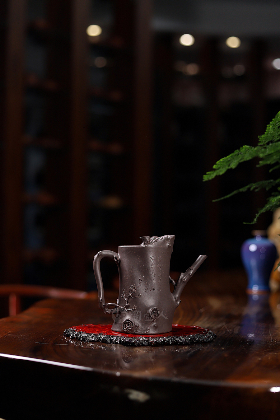 范旭东全手工制高梅桩壶(许文军铭)