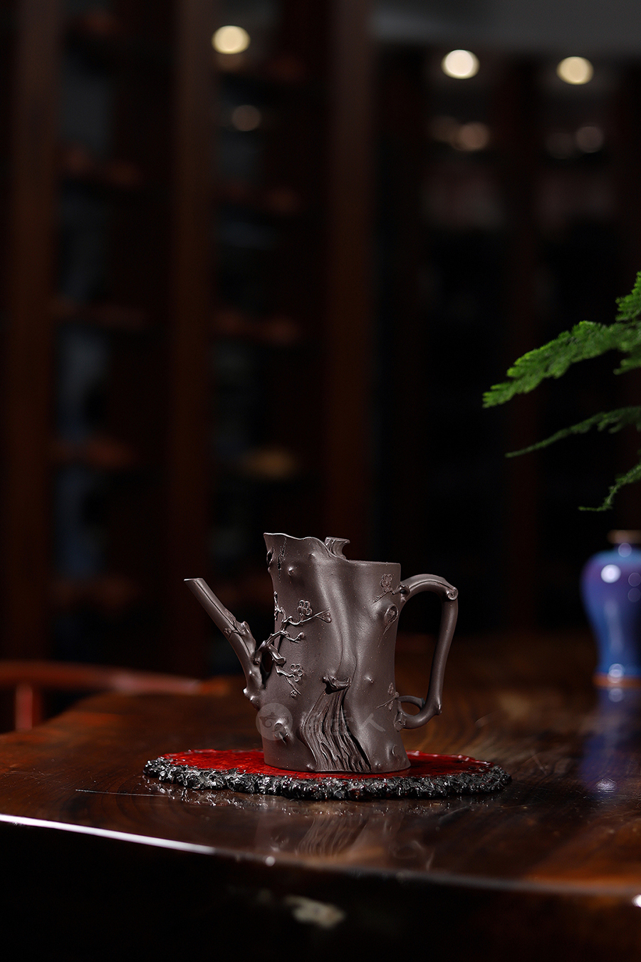 范旭东全手工制高梅桩壶(许文军铭)